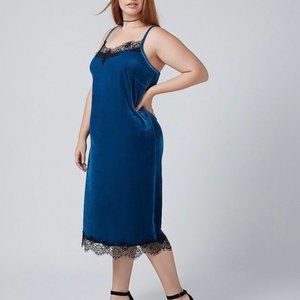 Lane Bryant Fast Lane Velvet Lace Slip Midi Dress 18